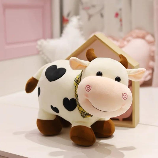Small White Color Cow Soft Toy - Polyfill Washable Cuddly Soft Plush Toy 30cm