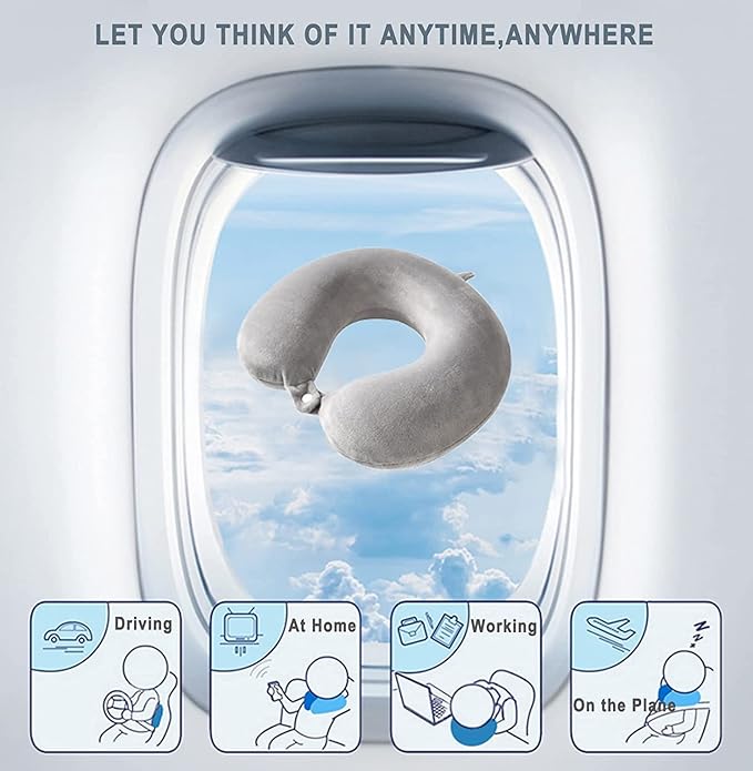 Luxurious Portable Travel Pillow - Perfect Micro Fiber Neck Support Pillow,