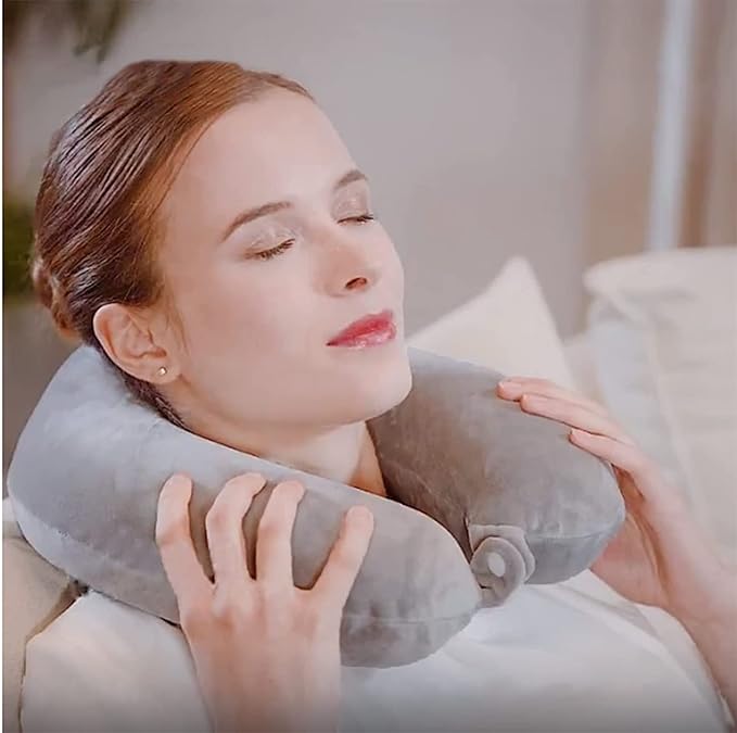 Luxurious Portable Travel Pillow - Perfect Micro Fiber Neck Support Pillow,