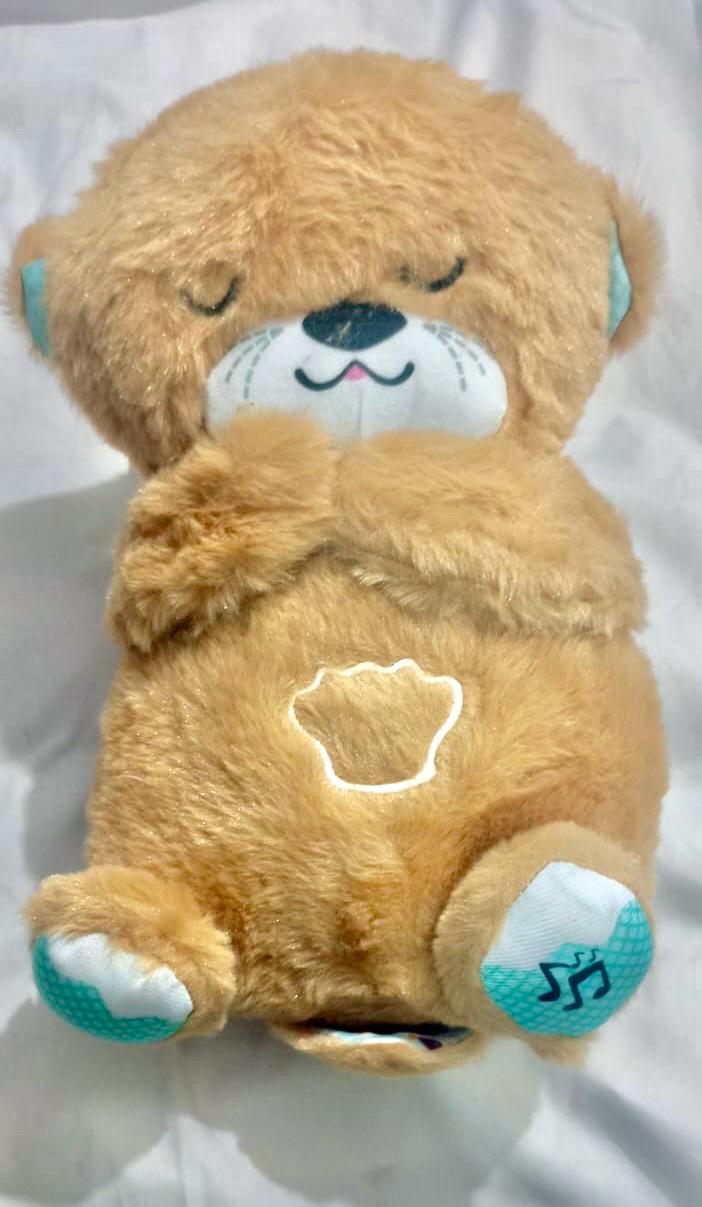 Breathing Soft Teddy Bear Plush Sound Machine Baby Gift with Music, (Light Brown)