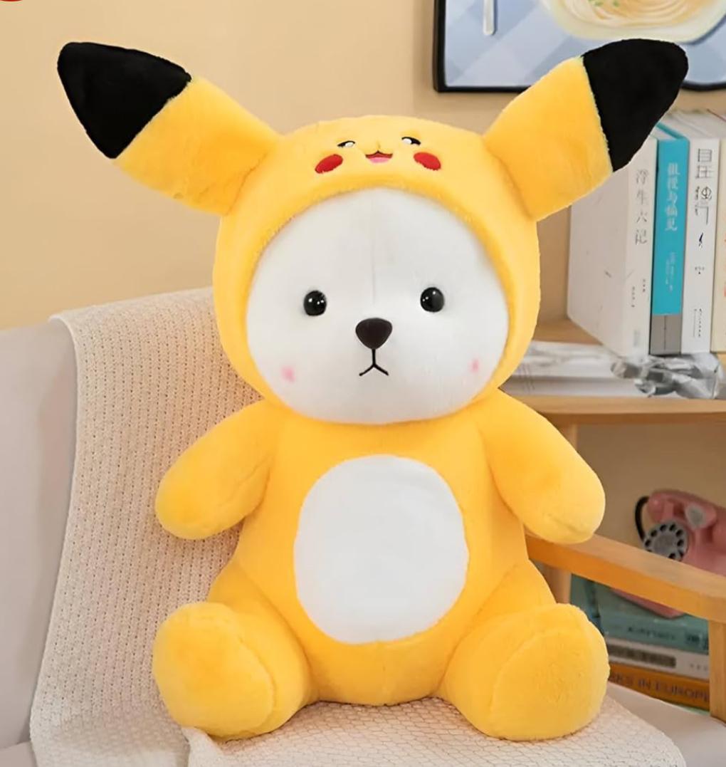 Cute Yellow Hoodie Huggable Teddy Bear Soft Toy Blue & White 30 cm (Blue Hoodie Teddy Bear 50CM)