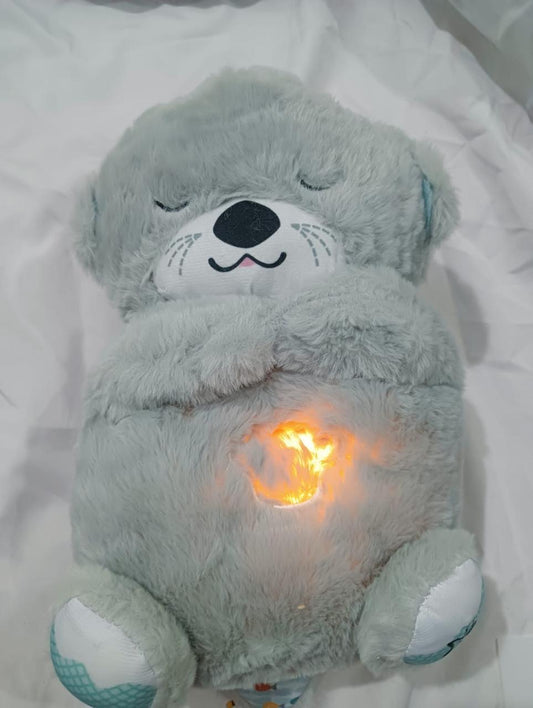 SHIVOL TOY HUB Breathing Teddy 30 CM Bear Plush Sound Machine With Music,