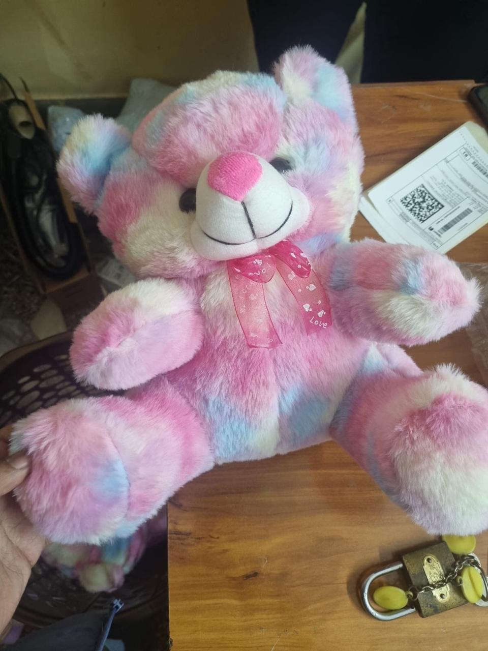 Rainbow Colored Huggable Teddy Bear | 30 cm | Plushie Soft Toys for Kids