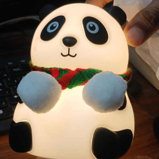 Panda Night Light for Kids - Soft Silicone Rechargeable Lamp with Tap Control,25 CM
