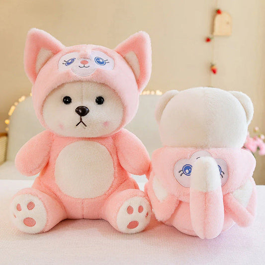 FUR Pink Colour Hoodie Teddy Bear, For Interior Decor, Small Size 30CM