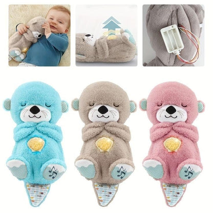 Breathing Teddy Bear with Music and Lights, 35 cm,  Random Color
