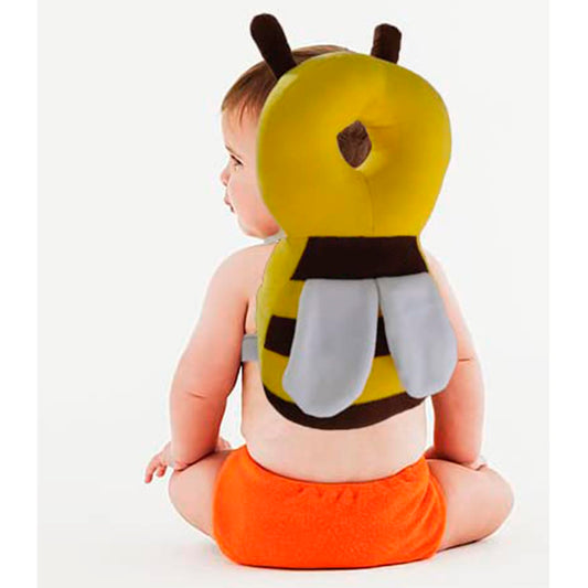 Head Protector Cushion Plush Soft Toy Early Learning Toy Fall Protection Helmet Baby Head Protector Child Adjustable Shoulder Strap,Yellow
