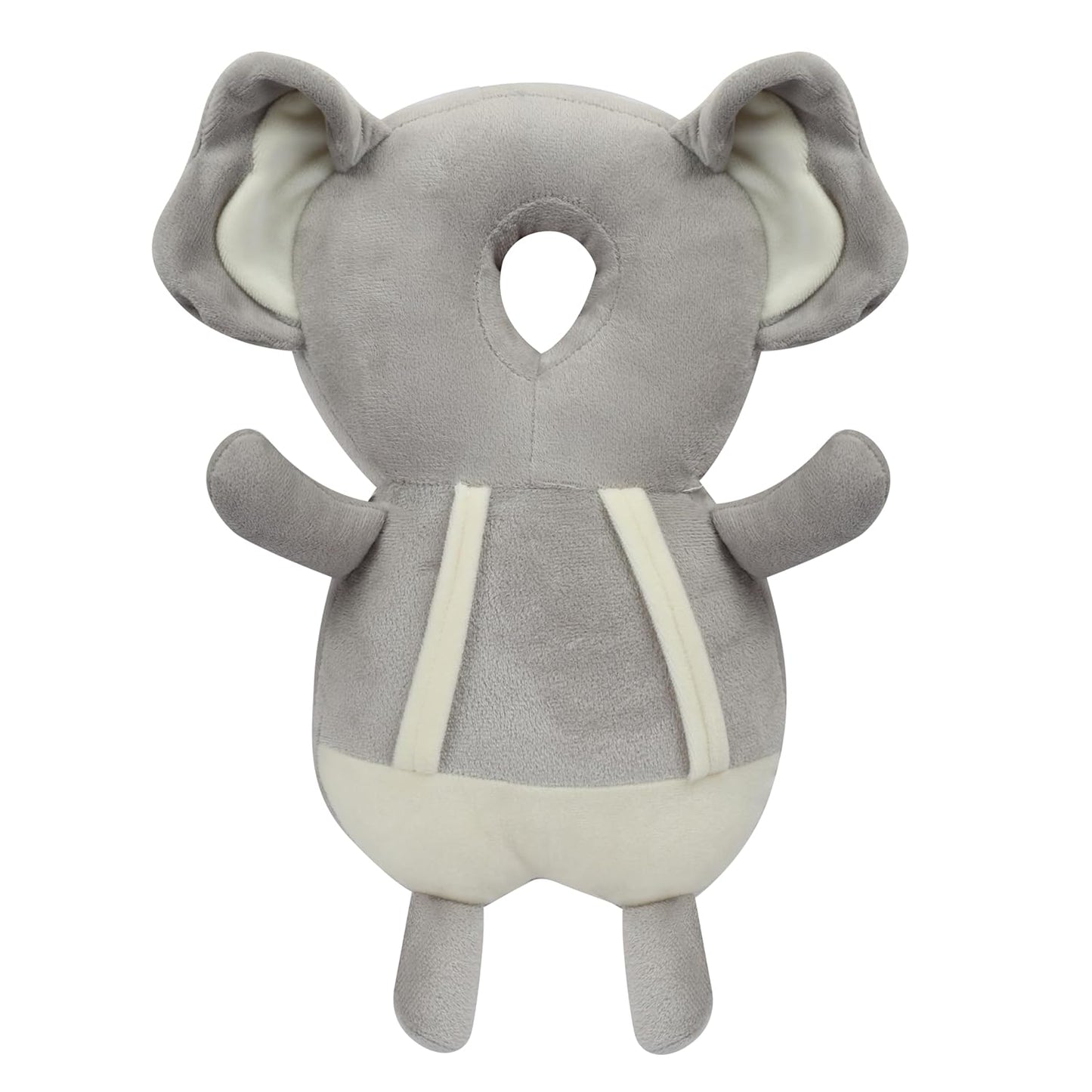 Head Protector Cushion Plush Soft Toy Early Learning Toy Fall Protection Helmet Baby Head Protector Child Adjustable Shoulder Strap (Head Protector),grey