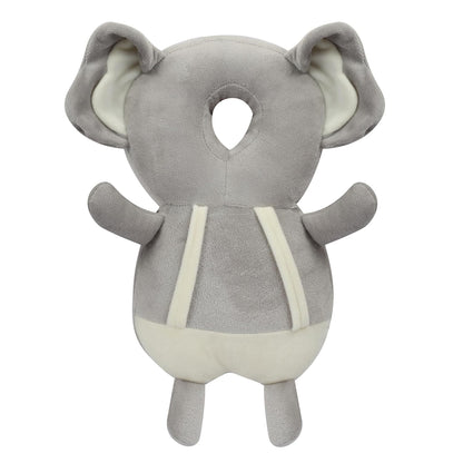 Head Protector Cushion Plush Soft Toy Early Learning Toy Fall Protection Helmet Baby Head Protector Child Adjustable Shoulder Strap (Head Protector),grey