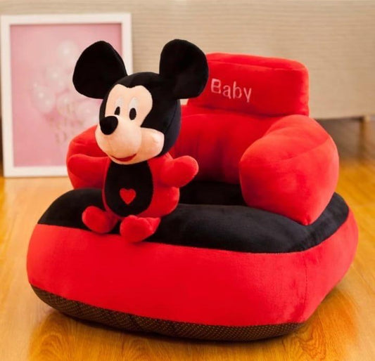 shivol toy hub Mickey Mouse Kids Sofa Pure Fiber Filling Soft Toy Chair/Seat for Kids Sofa Cum Bed Black Pack of 1