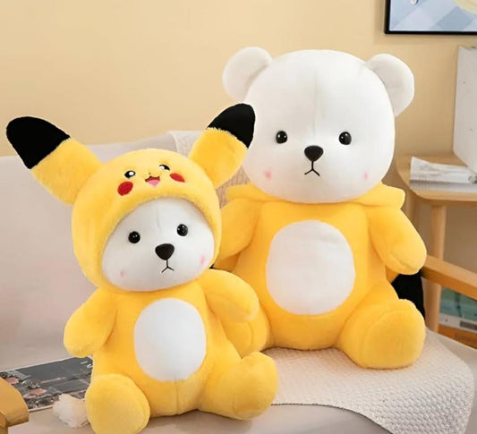 Cute Yellow Hoodie Huggable Teddy Bear Soft Toy Blue & White 30 cm (Blue Hoodie Teddy Bear 50CM)