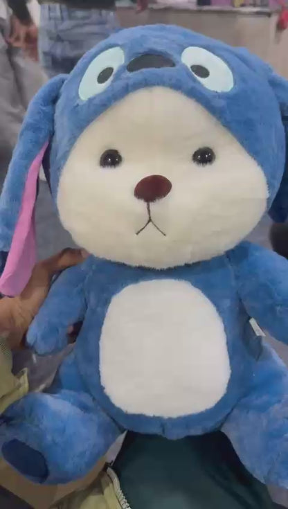 Cute Hoodie Huggable Teddy Bear Soft Toy | Stuffed Animal Toy |Blue & White 50 cm (Blue Hoodie Teddy Bear 50CM) |