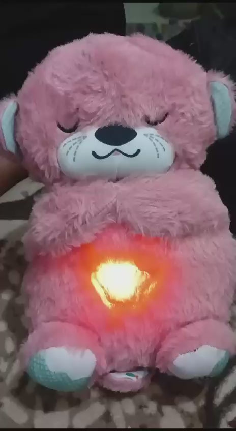 Breathing Teddy Bear Plush Sound Machine With Music, Lights & Motion